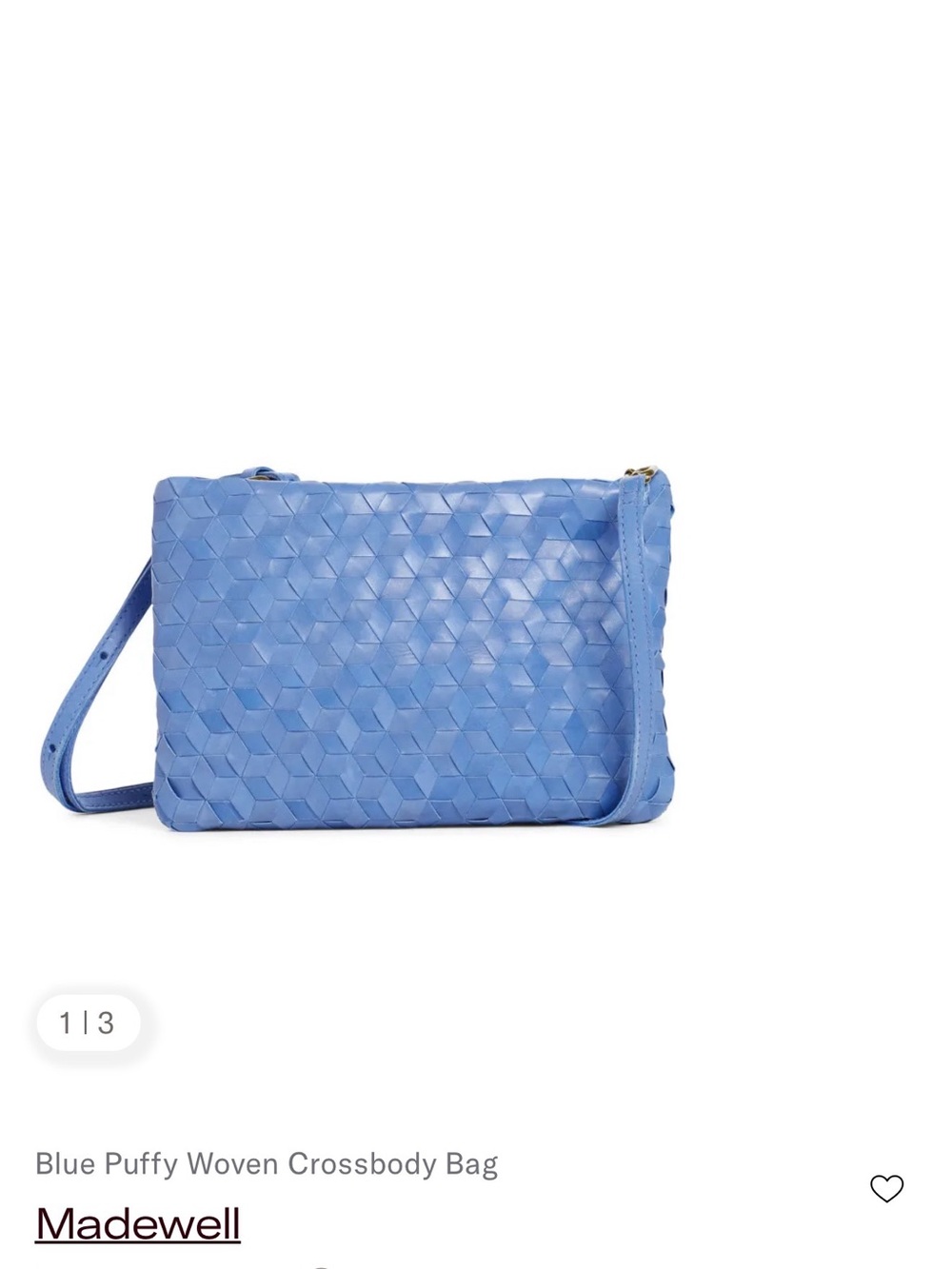 Madewell Powder Blue Woven Puffy Crossbody NWOT